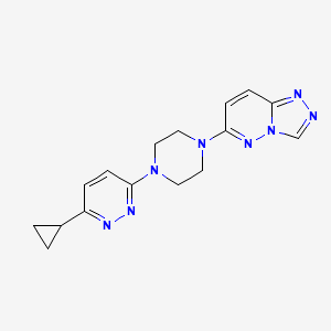 molecular formula C16H18N8 B2785076 6-(4-(6-Cyclopropylpyridazin-3-yl)piperazin-1-yl)-[1,2,4]triazolo[4,3-b]pyridazine CAS No. 2034494-56-7