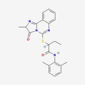 molecular formula C23H24N4O2S B2785097 N-(2,6-dimethylphenyl)-2-((2-methyl-3-oxo-2,3-dihydroimidazo[1,2-c]quinazolin-5-yl)thio)butanamide CAS No. 1189440-88-7