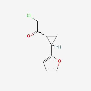 molecular formula C9H9ClO2 B2785098 2-Chloro-1-[(1R,2R)-2-(furan-2-yl)cyclopropyl]ethanone CAS No. 2490314-10-6