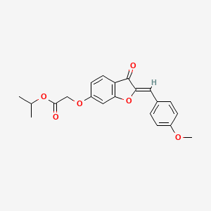 molecular formula C21H20O6 B2785099 (Z)-isopropyl 2-((2-(4-methoxybenzylidene)-3-oxo-2,3-dihydrobenzofuran-6-yl)oxy)acetate CAS No. 686282-61-1