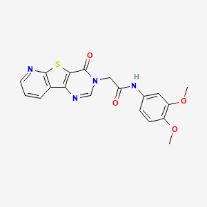 molecular formula C19H16N4O4S B2785102 N-(3,4-dimethoxyphenyl)-2-(4-oxopyrido[3',2':4,5]thieno[3,2-d]pyrimidin-3(4H)-yl)acetamide CAS No. 946299-82-7