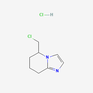 molecular formula C8H12Cl2N2 B2785103 5-(chloromethyl)-5H,6H,7H,8H-imidazo[1,2-a]pyridine hydrochloride CAS No. 2219380-34-2