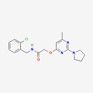 molecular formula C18H21ClN4O2 B2785104 N-(2-chlorobenzyl)-2-((6-methyl-2-(pyrrolidin-1-yl)pyrimidin-4-yl)oxy)acetamide CAS No. 1226457-07-3