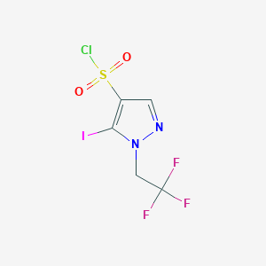 molecular formula C5H3ClF3IN2O2S B2785117 5-Iodo-1-(2,2,2-trifluoroethyl)pyrazole-4-sulfonyl chloride CAS No. 1946816-93-8