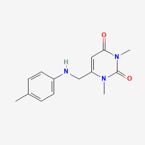 molecular formula C14H17N3O2 B2785118 1,3-dimethyl-6-((p-tolylamino)methyl)pyrimidine-2,4(1H,3H)-dione CAS No. 54347-47-6