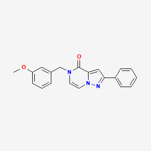 molecular formula C20H17N3O2 B2785122 5-(3-methoxybenzyl)-2-phenylpyrazolo[1,5-a]pyrazin-4(5H)-one CAS No. 1358482-09-3