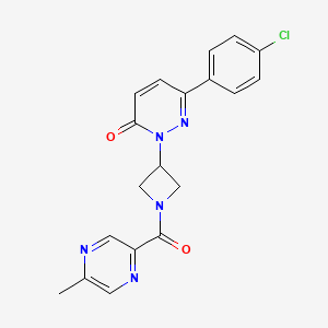 molecular formula C19H16ClN5O2 B2785123 6-(4-Chlorophenyl)-2-[1-(5-methylpyrazine-2-carbonyl)azetidin-3-yl]pyridazin-3-one CAS No. 2380085-24-3