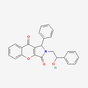 molecular formula C25H19NO4 B2785128 2-(2-Hydroxy-2-phenylethyl)-1-phenyl-1,2-dihydrochromeno[2,3-c]pyrrole-3,9-dione CAS No. 850230-39-6