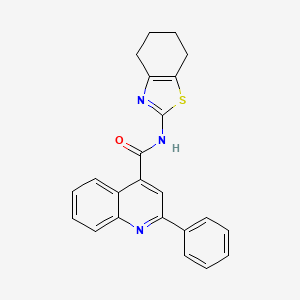 molecular formula C23H19N3OS B2785129 2-phenyl-N-(4,5,6,7-tetrahydro-1,3-benzothiazol-2-yl)-4-quinolinecarboxamide CAS No. 392249-74-0