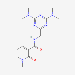 molecular formula C15H21N7O2 B2785132 N-((4,6-bis(dimethylamino)-1,3,5-triazin-2-yl)methyl)-1-methyl-2-oxo-1,2-dihydropyridine-3-carboxamide CAS No. 2034272-16-5