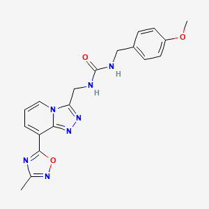 molecular formula C19H19N7O3 B2785133 1-(4-Methoxybenzyl)-3-((8-(3-methyl-1,2,4-oxadiazol-5-yl)-[1,2,4]triazolo[4,3-a]pyridin-3-yl)methyl)urea CAS No. 2034458-32-5