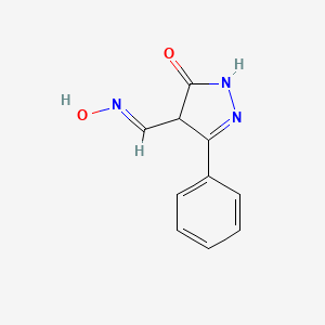 molecular formula C10H9N3O2 B2785136 4-[(1E)-(hydroxyimino)methyl]-3-phenyl-4,5-dihydro-1H-pyrazol-5-one CAS No. 338975-53-4