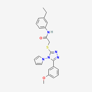 N-(3-ethylphenyl)-2-{[5-(3-methoxyphenyl)-4-(1H-pyrrol-1-yl)-4H-1,2,4-triazol-3-yl]sulfanyl}acetamide