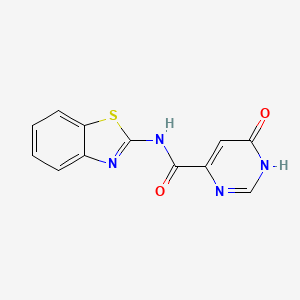 molecular formula C12H8N4O2S B2785153 N-(1,3-benzothiazol-2-yl)-6-hydroxypyrimidine-4-carboxamide CAS No. 2034441-75-1