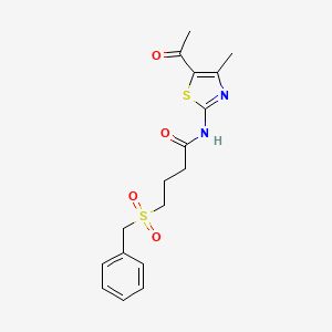 N-(5-acetyl-4-methylthiazol-2-yl)-4-(benzylsulfonyl)butanamide