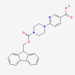 6-(4-{[(9H-fluoren-9-yl)methoxy]carbonyl}piperazin-1-yl)pyridine-3-carboxylic acid