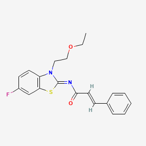 molecular formula C20H19FN2O2S B2785179 (Z)-N-(3-(2-ethoxyethyl)-6-fluorobenzo[d]thiazol-2(3H)-ylidene)cinnamamide CAS No. 865162-94-3