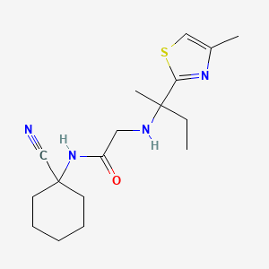 molecular formula C17H26N4OS B2785180 N-(1-cyanocyclohexyl)-2-{[2-(4-methyl-1,3-thiazol-2-yl)butan-2-yl]amino}acetamide CAS No. 1423370-78-8