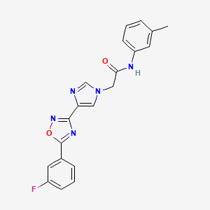 molecular formula C20H16FN5O2 B2785188 2-{4-[5-(3-fluorophenyl)-1,2,4-oxadiazol-3-yl]-1H-imidazol-1-yl}-N~1~-(3-methylphenyl)acetamide CAS No. 1251597-71-3