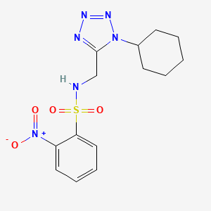 molecular formula C14H18N6O4S B2785189 N-((1-cyclohexyl-1H-tetrazol-5-yl)methyl)-2-nitrobenzenesulfonamide CAS No. 921084-44-8