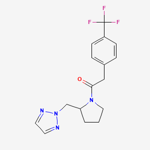 molecular formula C16H17F3N4O B2785195 1-{2-[(2H-1,2,3-triazol-2-yl)methyl]pyrrolidin-1-yl}-2-[4-(trifluoromethyl)phenyl]ethan-1-one CAS No. 2097915-17-6
