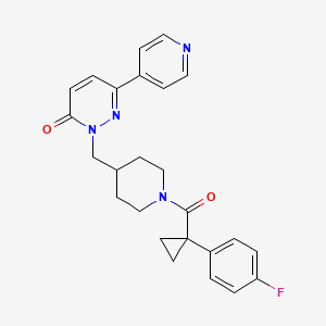 molecular formula C25H25FN4O2 B2785197 2-({1-[1-(4-Fluorophenyl)cyclopropanecarbonyl]piperidin-4-yl}methyl)-6-(pyridin-4-yl)-2,3-dihydropyridazin-3-one CAS No. 2097933-16-7