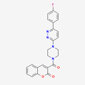 molecular formula C24H19FN4O3 B2785199 3-(4-(6-(4-fluorophenyl)pyridazin-3-yl)piperazine-1-carbonyl)-2H-chromen-2-one CAS No. 1021035-36-8