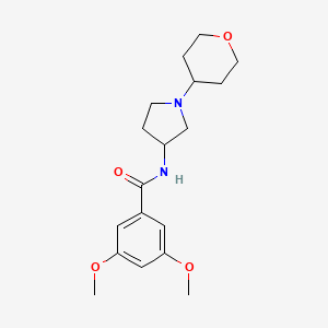 molecular formula C18H26N2O4 B2785232 3,5-dimethoxy-N-[1-(oxan-4-yl)pyrrolidin-3-yl]benzamide CAS No. 2034521-44-1