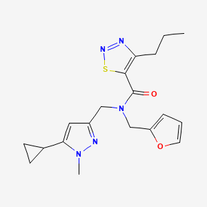 N-((5-cyclopropyl-1-methyl-1H-pyrazol-3-yl)methyl)-N-(furan-2-ylmethyl)-4-propyl-1,2,3-thiadiazole-5-carboxamide