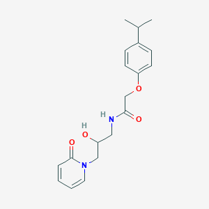 molecular formula C19H24N2O4 B2785258 N-(2-hydroxy-3-(2-oxopyridin-1(2H)-yl)propyl)-2-(4-isopropylphenoxy)acetamide CAS No. 1797890-52-8