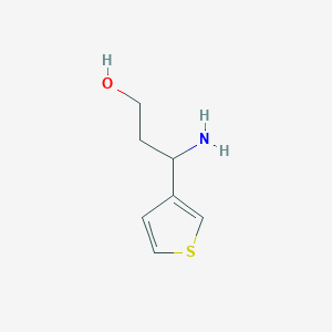 molecular formula C7H11NOS B2785283 3-Amino-3-(thiophen-3-yl)propan-1-ol CAS No. 677006-14-3