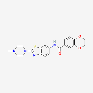 molecular formula C21H22N4O3S B2785287 N-[2-(4-methylpiperazin-1-yl)-1,3-benzothiazol-6-yl]-2,3-dihydro-1,4-benzodioxine-6-carboxamide CAS No. 1105223-22-0