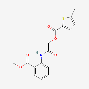 molecular formula C16H15NO5S B2785290 {[2-(Methoxycarbonyl)phenyl]carbamoyl}methyl 5-methylthiophene-2-carboxylate CAS No. 721913-39-9