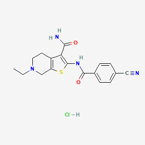 2-(4-Cyanobenzamido)-6-ethyl-4,5,6,7-tetrahydrothieno[2,3-c]pyridine-3-carboxamide hydrochloride