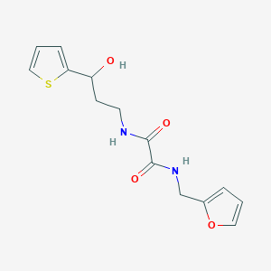 molecular formula C14H16N2O4S B2785338 N'-[(furan-2-yl)methyl]-N-[3-hydroxy-3-(thiophen-2-yl)propyl]ethanediamide CAS No. 1704545-63-0