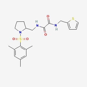 N1-((1-(mesitylsulfonyl)pyrrolidin-2-yl)methyl)-N2-(thiophen-2-ylmethyl)oxalamide