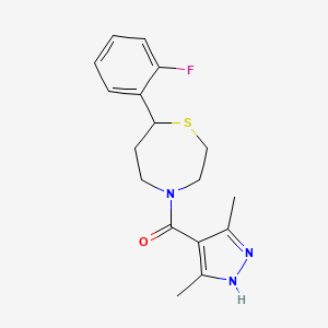 (3,5-dimethyl-1H-pyrazol-4-yl)(7-(2-fluorophenyl)-1,4-thiazepan-4-yl)methanone