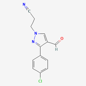 3-[3-(4-chlorophenyl)-4-formyl-1H-pyrazol-1-yl]propanenitrile