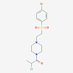 1-[4-[2-(4-Bromophenyl)sulfonylethyl]piperazin-1-yl]-2-chloropropan-1-one