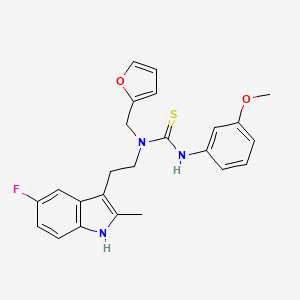 1-(2-(5-fluoro-2-methyl-1H-indol-3-yl)ethyl)-1-(furan-2-ylmethyl)-3-(3-methoxyphenyl)thiourea