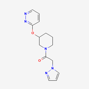2-(1H-pyrazol-1-yl)-1-(3-(pyridazin-3-yloxy)piperidin-1-yl)ethanone