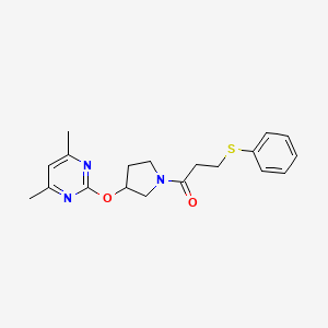 1-(3-((4,6-Dimethylpyrimidin-2-yl)oxy)pyrrolidin-1-yl)-3-(phenylthio)propan-1-one