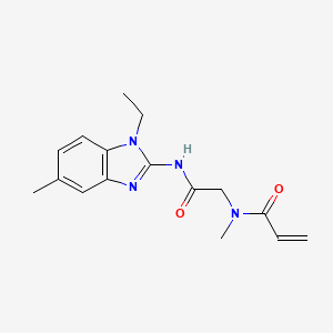 molecular formula C16H20N4O2 B2785365 N-[2-[(1-Ethyl-5-methylbenzimidazol-2-yl)amino]-2-oxoethyl]-N-methylprop-2-enamide CAS No. 2200495-79-8