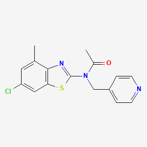 molecular formula C16H14ClN3OS B2785368 N-(6-chloro-4-methylbenzo[d]thiazol-2-yl)-N-(pyridin-4-ylmethyl)acetamide CAS No. 941998-31-8