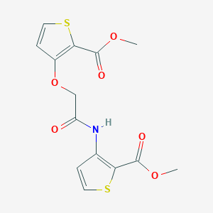 molecular formula C14H13NO6S2 B2785383 methyl 3-({[2-(methoxycarbonyl)thiophen-3-yl]carbamoyl}methoxy)thiophene-2-carboxylate CAS No. 477869-16-2