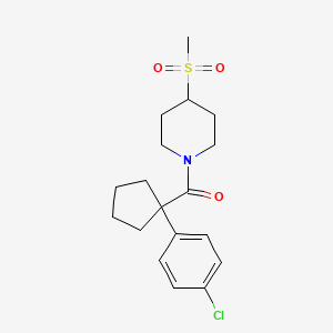 (1-(4-Chlorophenyl)cyclopentyl)(4-(methylsulfonyl)piperidin-1-yl)methanone