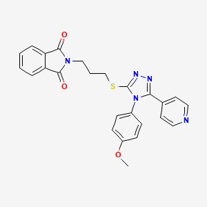 molecular formula C25H21N5O3S B2785406 2-[3-[[4-(4-Methoxyphenyl)-5-pyridin-4-yl-1,2,4-triazol-3-yl]sulfanyl]propyl]isoindole-1,3-dione CAS No. 501113-07-1