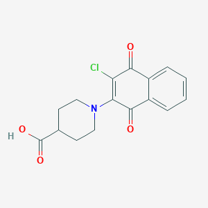 1-(3-Chloro-1,4-dioxo-1,4-dihydronaphthalen-2-yl)piperidine-4-carboxylic acid