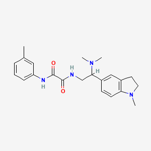 molecular formula C22H28N4O2 B2785421 N1-(2-(dimethylamino)-2-(1-methylindolin-5-yl)ethyl)-N2-(m-tolyl)oxalamide CAS No. 922089-63-2