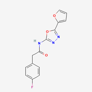 2-(4-fluorophenyl)-N-(5-(furan-2-yl)-1,3,4-oxadiazol-2-yl)acetamide